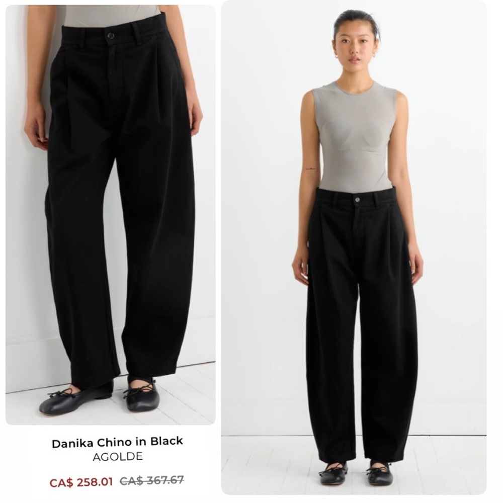 Agolde Danika Chino Trousers in Black